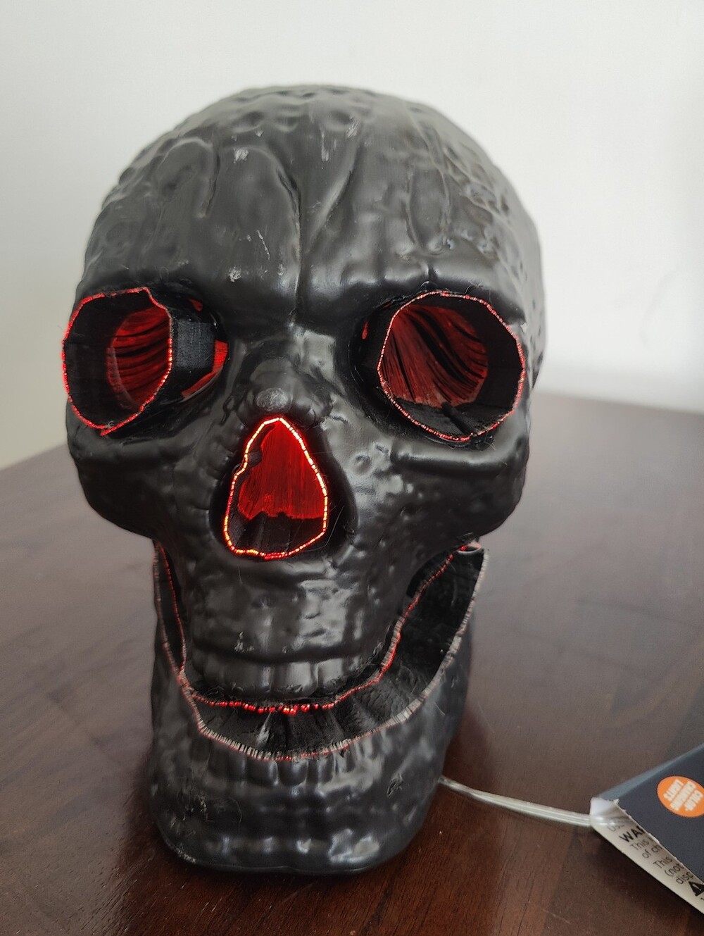 Halloween Tabletop Decor Plastic Matte Black Skull